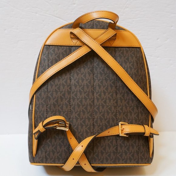 Michael Kors Kenly Medium Backpack MK Brown Yellow - Picture 3 of 10